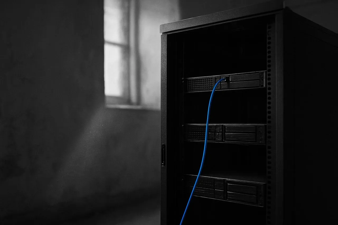 A small server rack in a quiet room